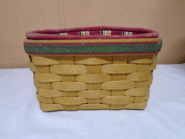 2004 Longaberger Holiday Helper Basket w/Liner and Protector