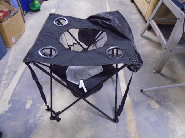 Folding Portable Camp Table w/ Cooler Bag & 4 Cup Holders