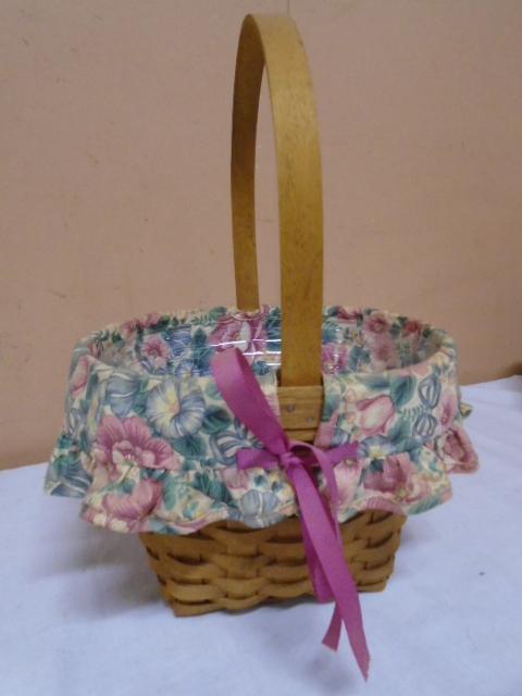 1993 Longaberger Mother's Day Basket w/ Liner & Protector