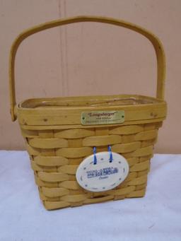 1996 Longaberger Dresden Tour Basket w/ Protector