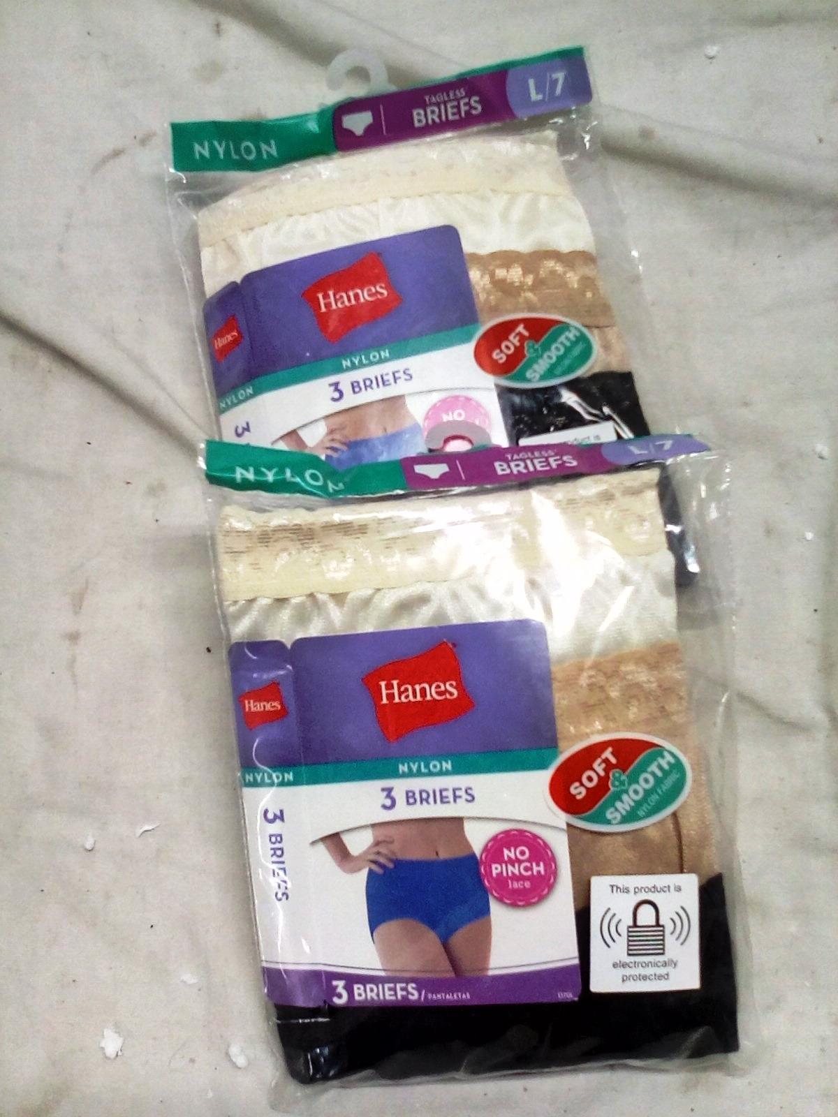 2 PACKS HANES NYLON BRIEFS SIZE 7