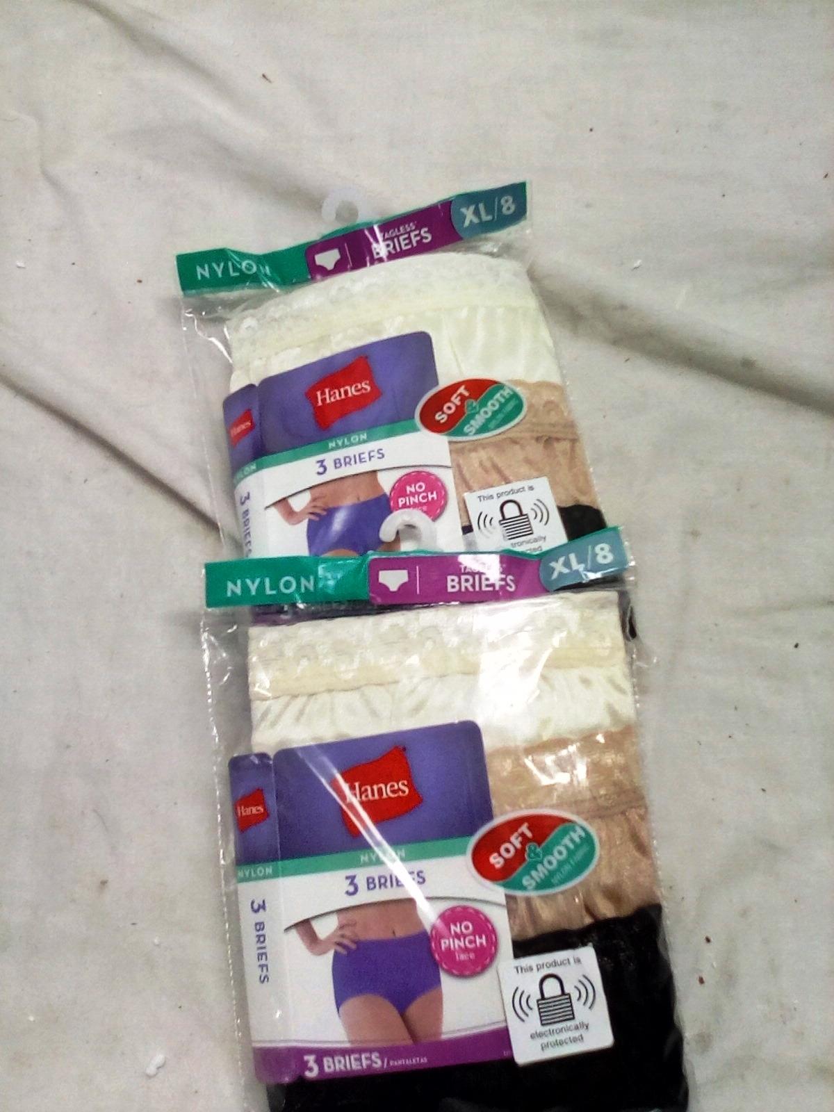 2 PACKS HANES NYLON BRIEFS SIZE 8