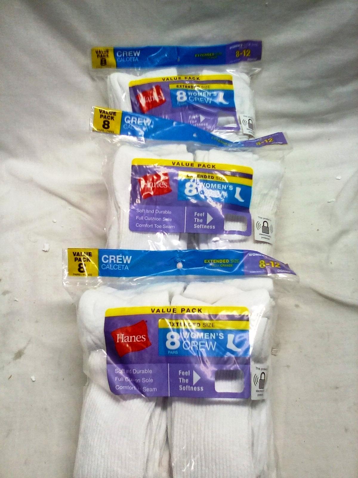 3 PACKS HANES WOMENS CREW SOCKS SIZE 8-12