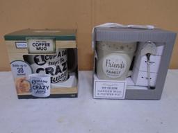 Xtra Large 30oz Coffee Mug & Siporsow Garden Mug & Flower Pot