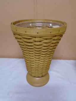 2003 Longaberger Collector's Club Floral Vase Basket w/ Protector