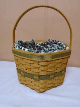 1997 Longaberger Snowflake Basket w/ Liner & Protector