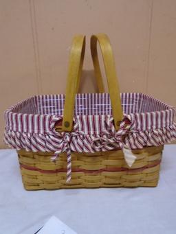 1997 Longaberger Large Market Basket w/ Liner & Protector