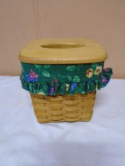 1996 Longaberger Tissue Basket w/Liner-Protector and Lid