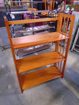 Solid Wood 3 Shelf Folding Bookcase