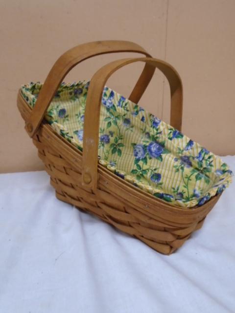 1989 Longaberger Medium Vegetable Basket w/Liner and Protector