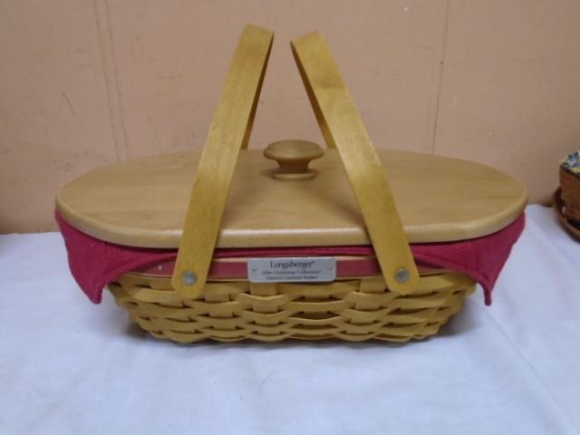 2006 Longaberger Natures Garland Basket w/Liner Protector and Lid