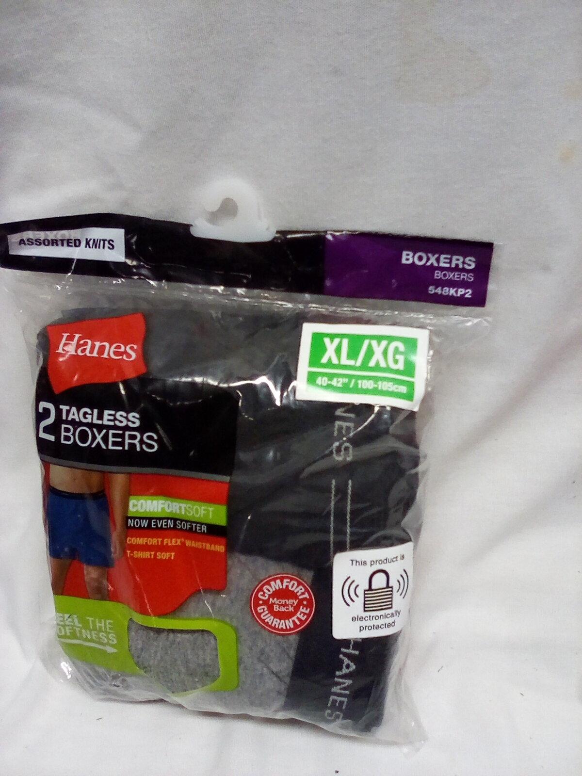 Hane's Tagless Size XL Qty. 2 Pair Knit Boxers