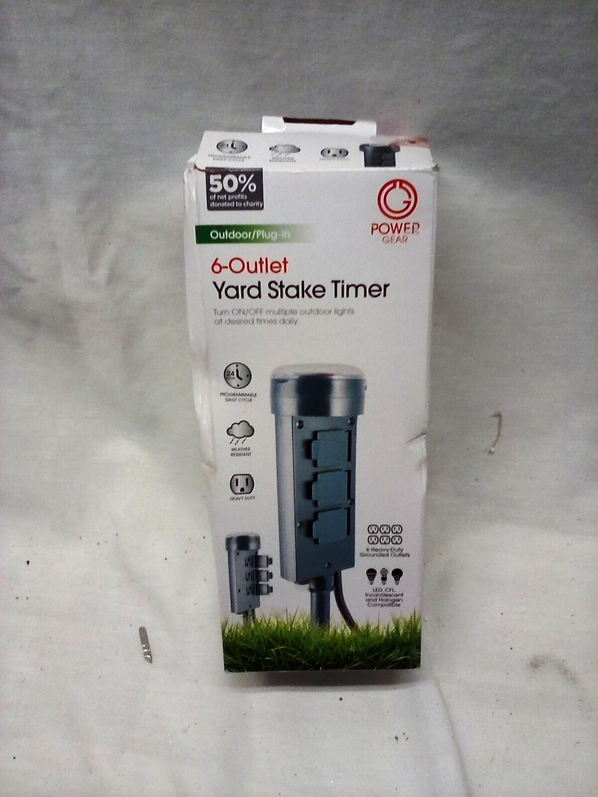 6-Outlet Yard Stake Timer Power Outlet