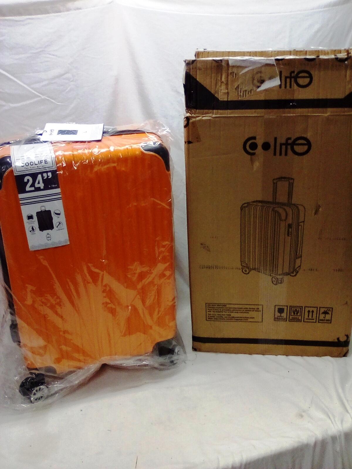 Hunter Orange 24" Four Wheeled Telescoping Handle Hard Side Luggage