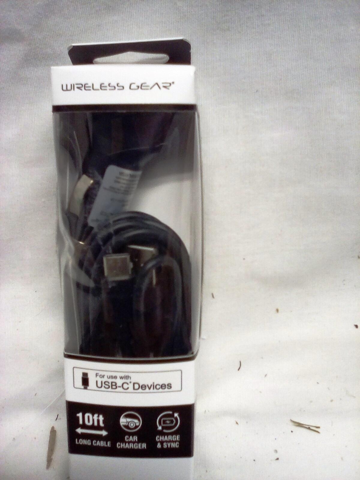 Wireless Gear 10' Car Charger USB-C Devices