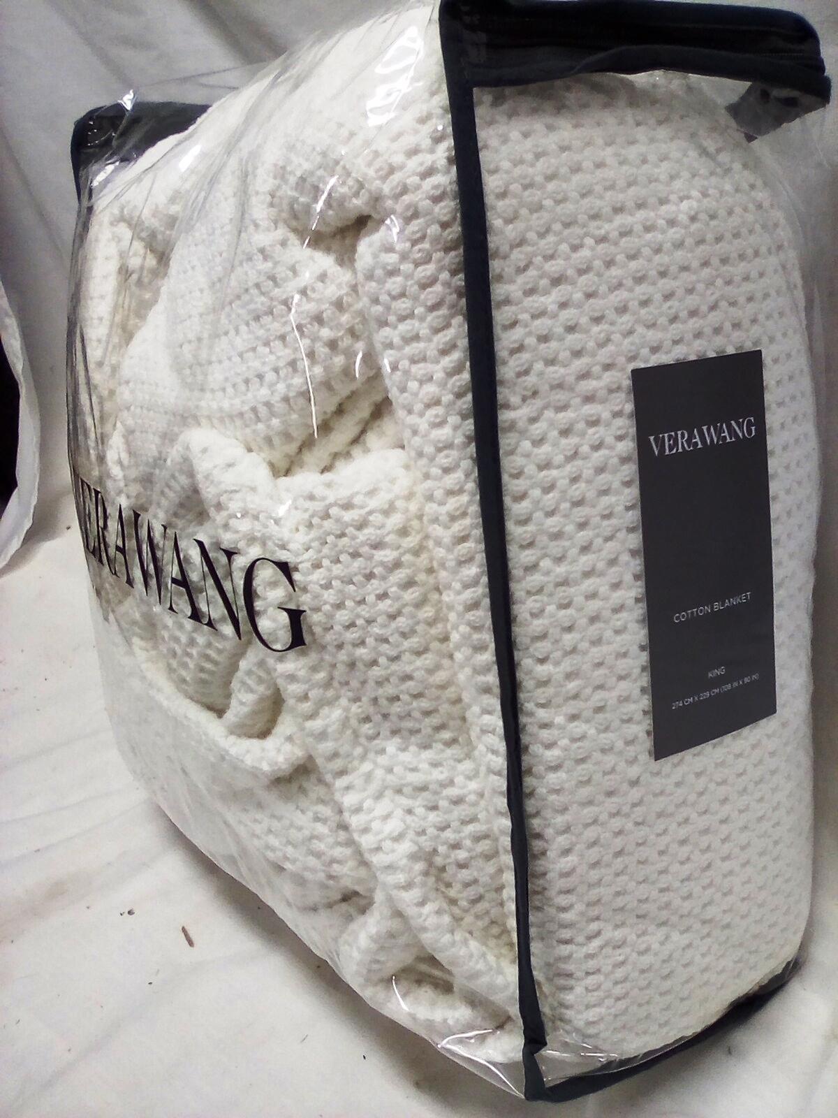 White VeraWang King Cotton Blanket