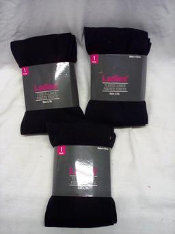 3 pair Ladies Fleece- Lined Footed Tights size L/XL
