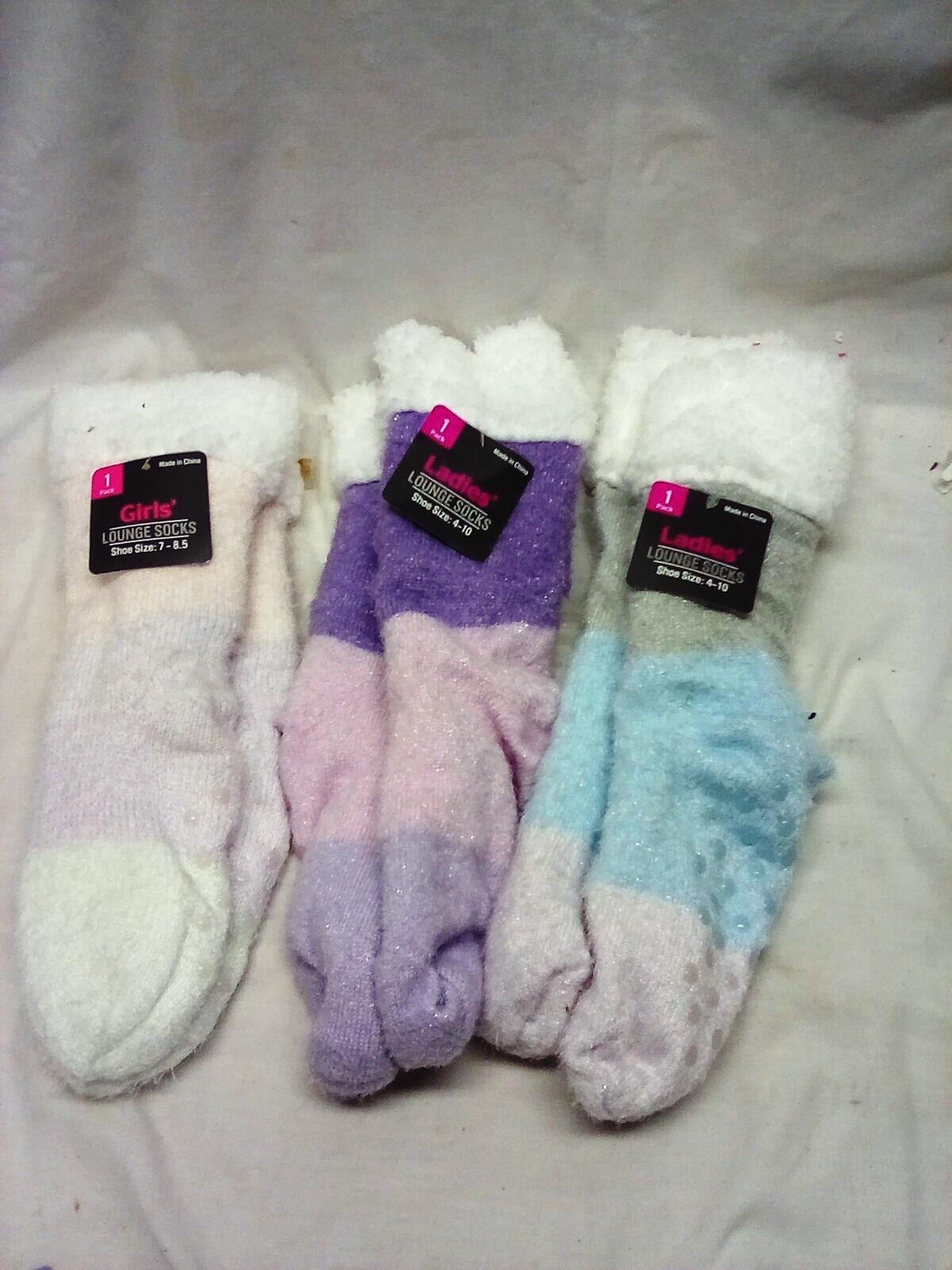 Girls Lounge Socks (7- 8.5) & Ladies Lounge Socks (4-10)