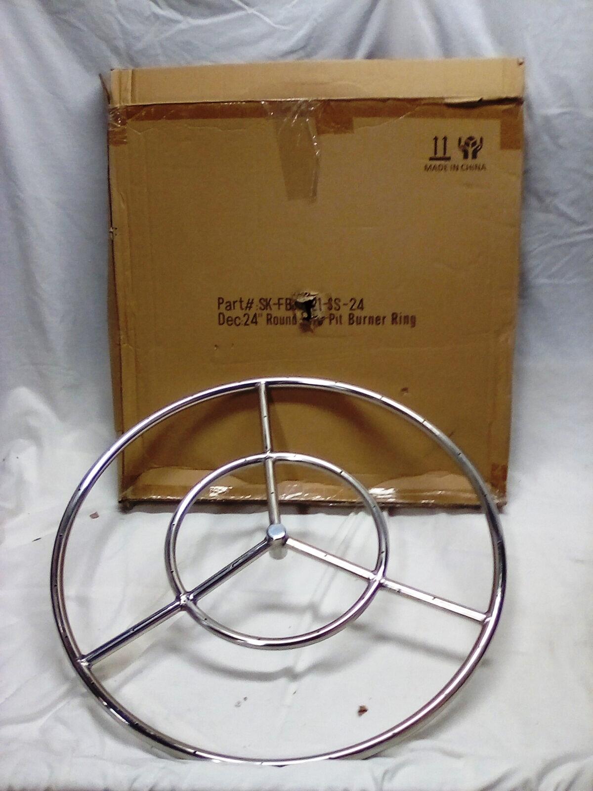 24" Round Fire Pit Burner Ring