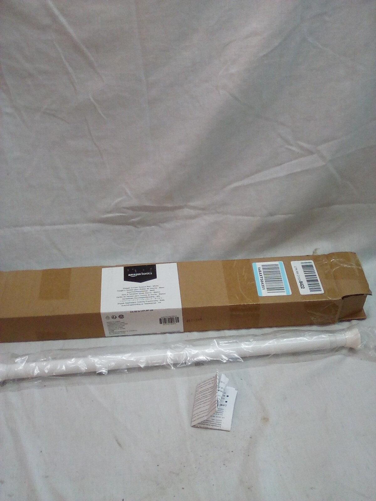 24-36” Expandable White Curtain Rod