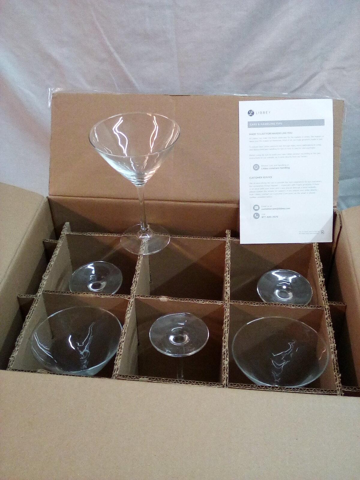 Qty. 6 Libbey Martini Glasses