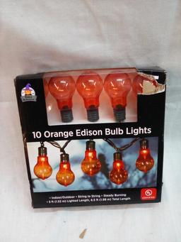 5 Foot String of Orange Edison Bulb Lights