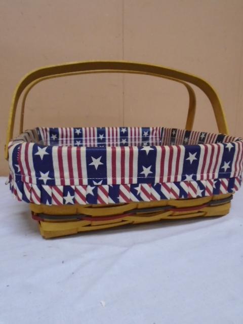 1998 Longaberger All-American Pie Basket w/Liner and Protector