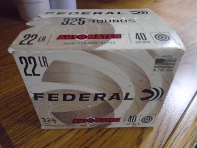 325 Round Box of Federal .22LR Rimfire Cartridges