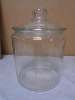 Large Glass Covered Cookie/Candy Jar