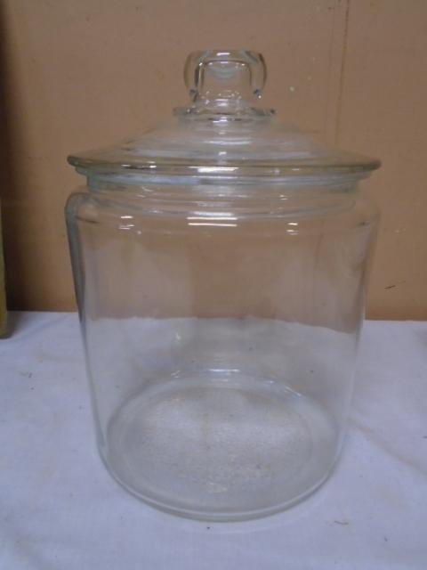 Large Glass Covered Cookie/Candy Jar