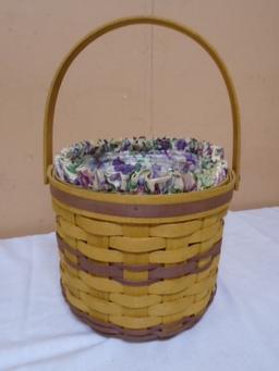 1996 Longaberger Sweet Pea Basket w/ Liner-Protector