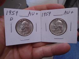 1959 D-Mint and 1959 Silver Washington Quarters