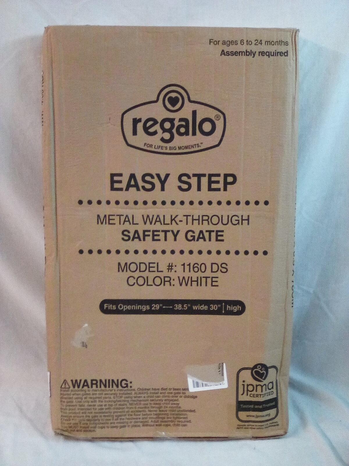 Regalo Easy Step White Metal Walk Through Safety Gate