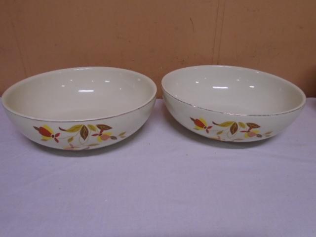 2 Matching Hall Jewel Tea Autumn Leaf Serving Bowls