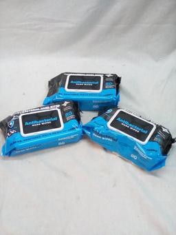 Hand wipes Antibacterial 3 packs 80 wipes each