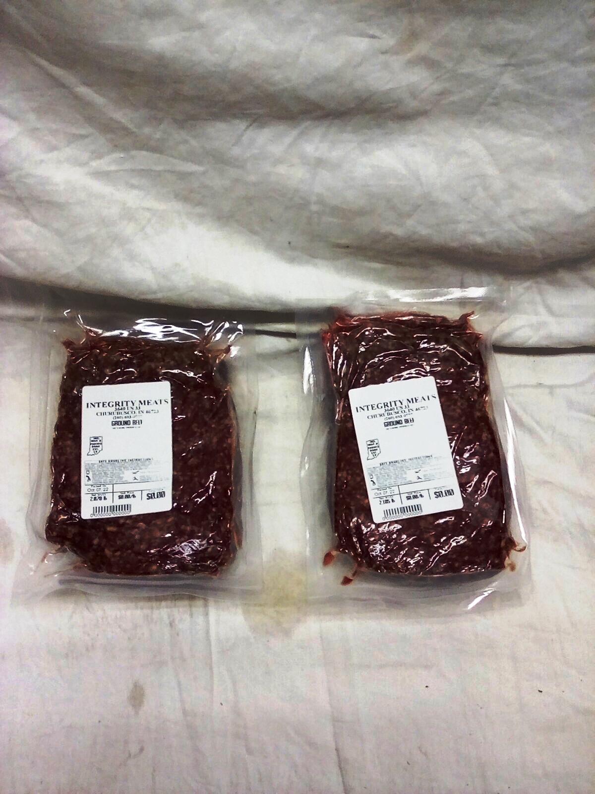 Two Packs of Freshly Made Ground Beef 2 Lbs. per Pack it’s the Butchers Blend