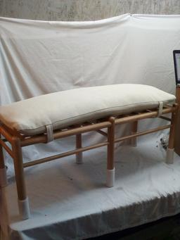 Threshold Solid Wood Frame Emery Bench with Cushion
