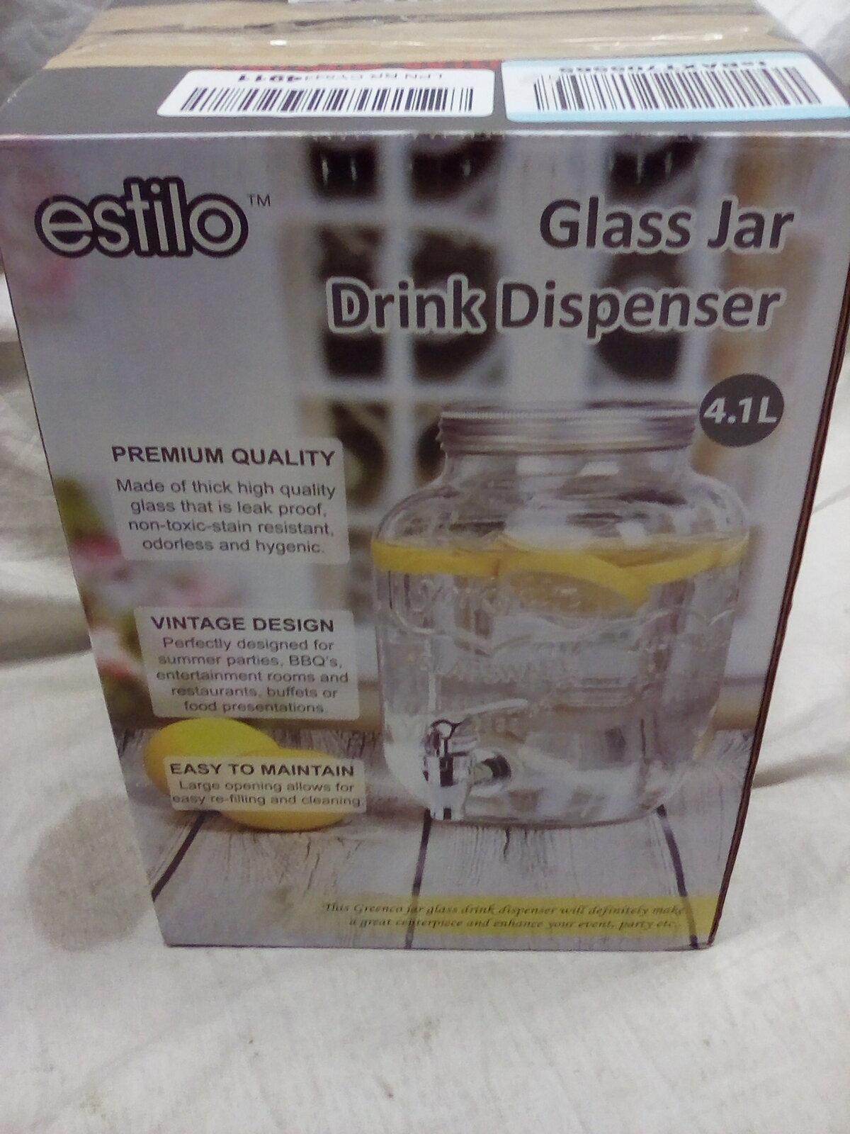 Estillo 4.1 L Glass Drink Dispenser Jar with spicket (has no lid)