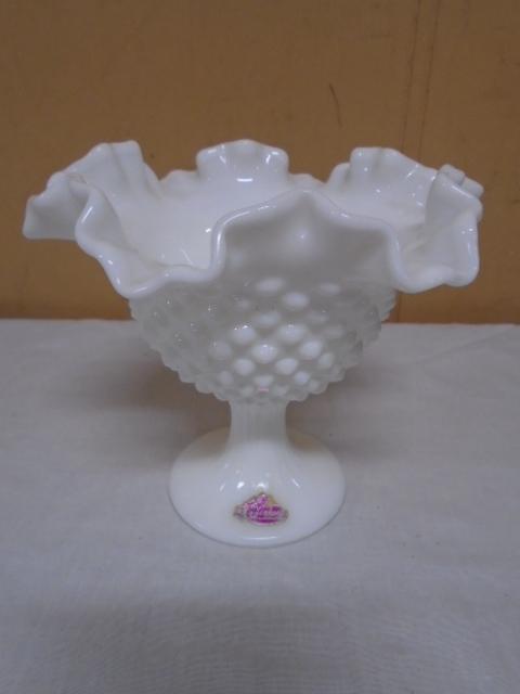 Fenton Hobnail Fluted Pedestal Bowl