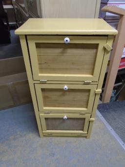 3 High Solid Wood Painted Drop Door Storage Cabinet