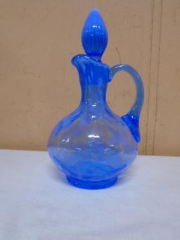 Blue Art Glass Cruet