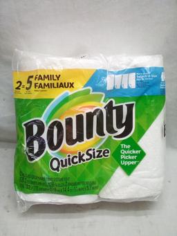 Dual Pack of Bounty Quick Size 128 Sheet 2 Ply Paper Towels