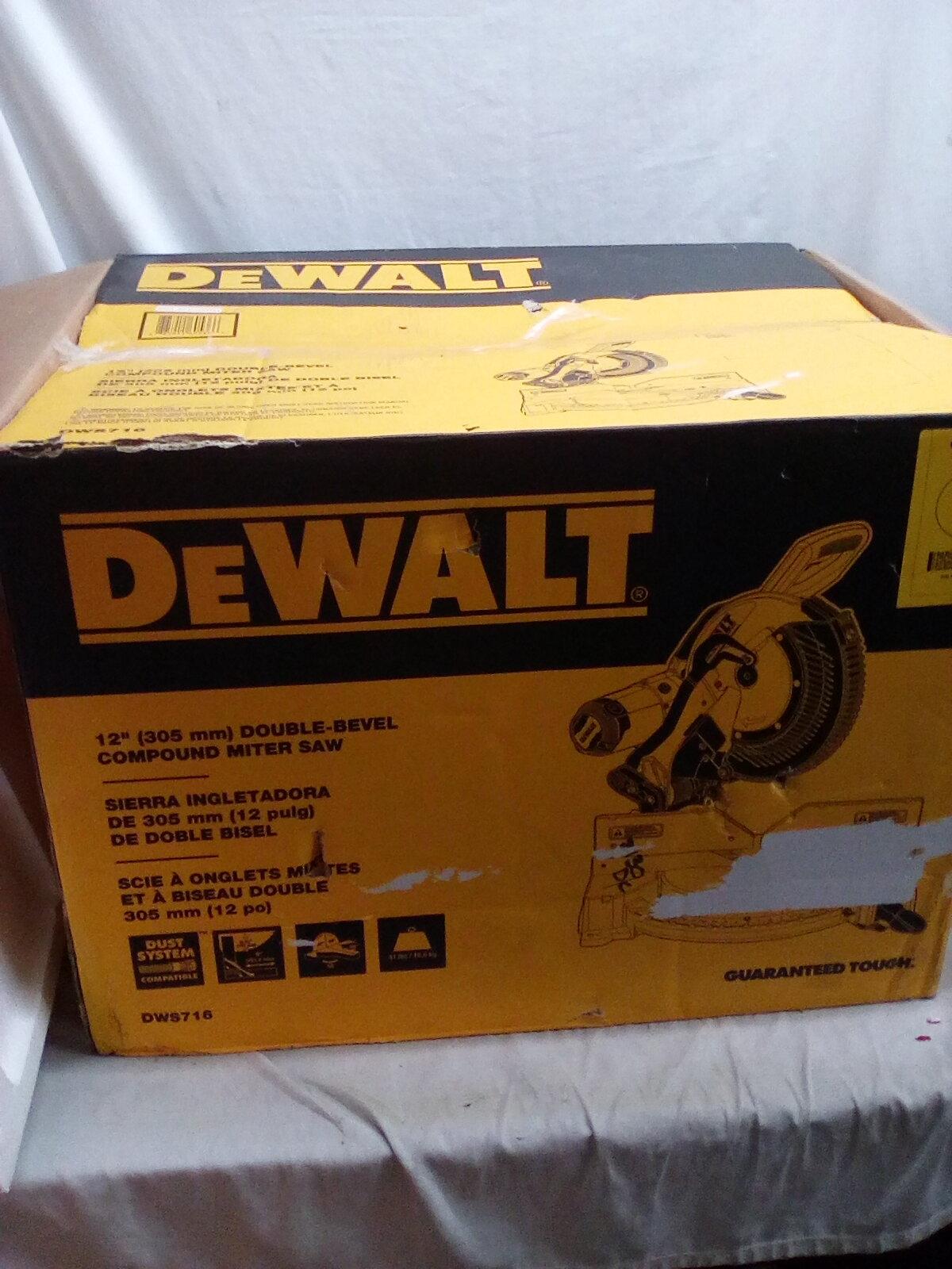 Dewalt 12” Compound Double Bevel Miter Saw in the Original Box