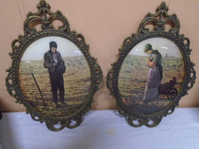 Set of Angelus Jean-Francois Millet Convex Framed Prints