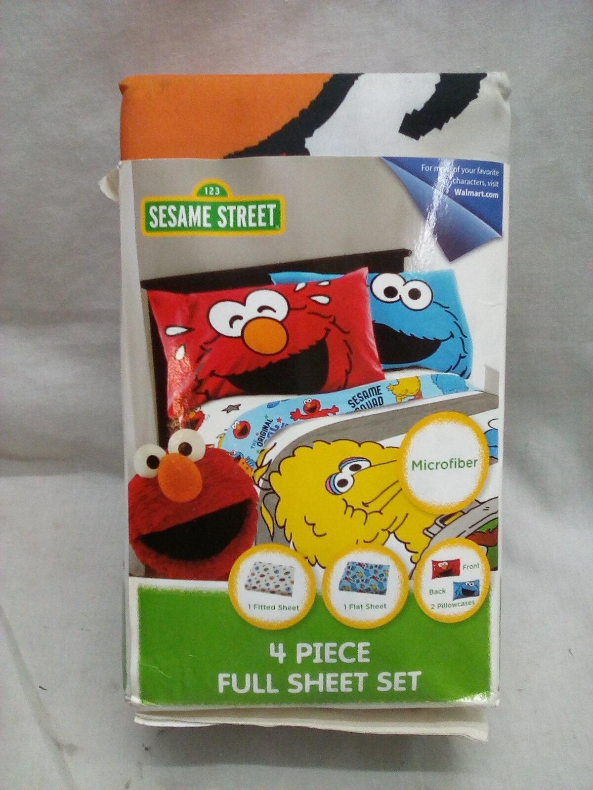 Full Size Microfiber 4Pc Sesame Street Bed Set