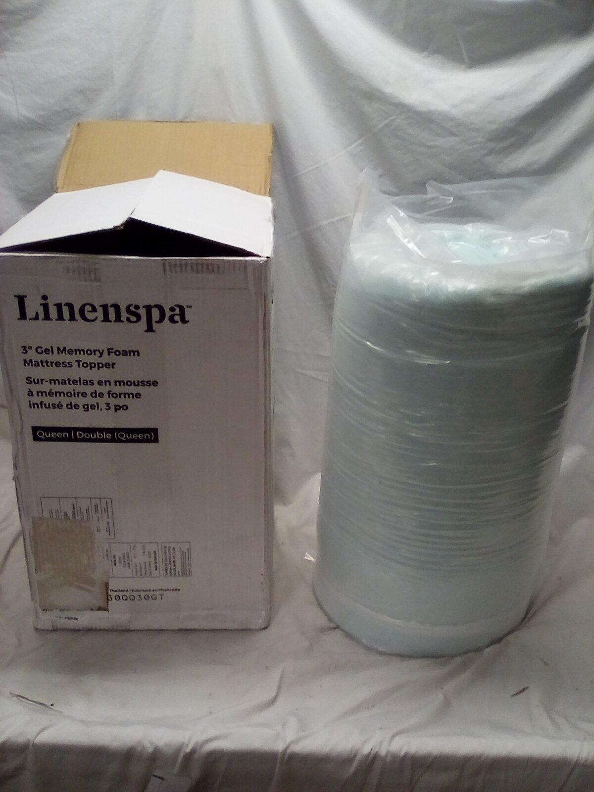 LinenSpa Standard/Queen Size 3" Gel Memory Foam Mattress Topper