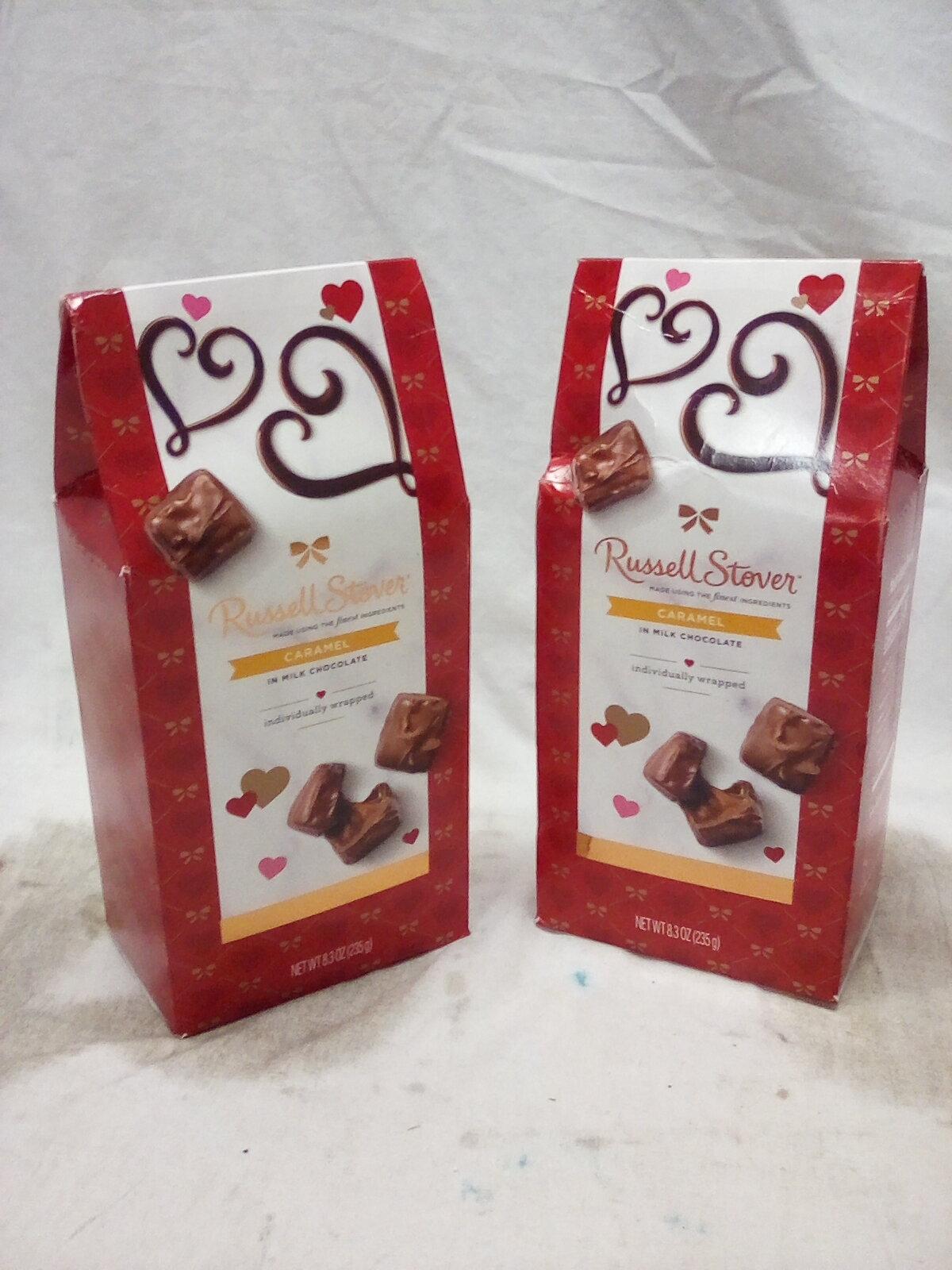 2 Russel Stover 8.3 Oz Bags of Individually Wrapped Milk Chocolate Caramels