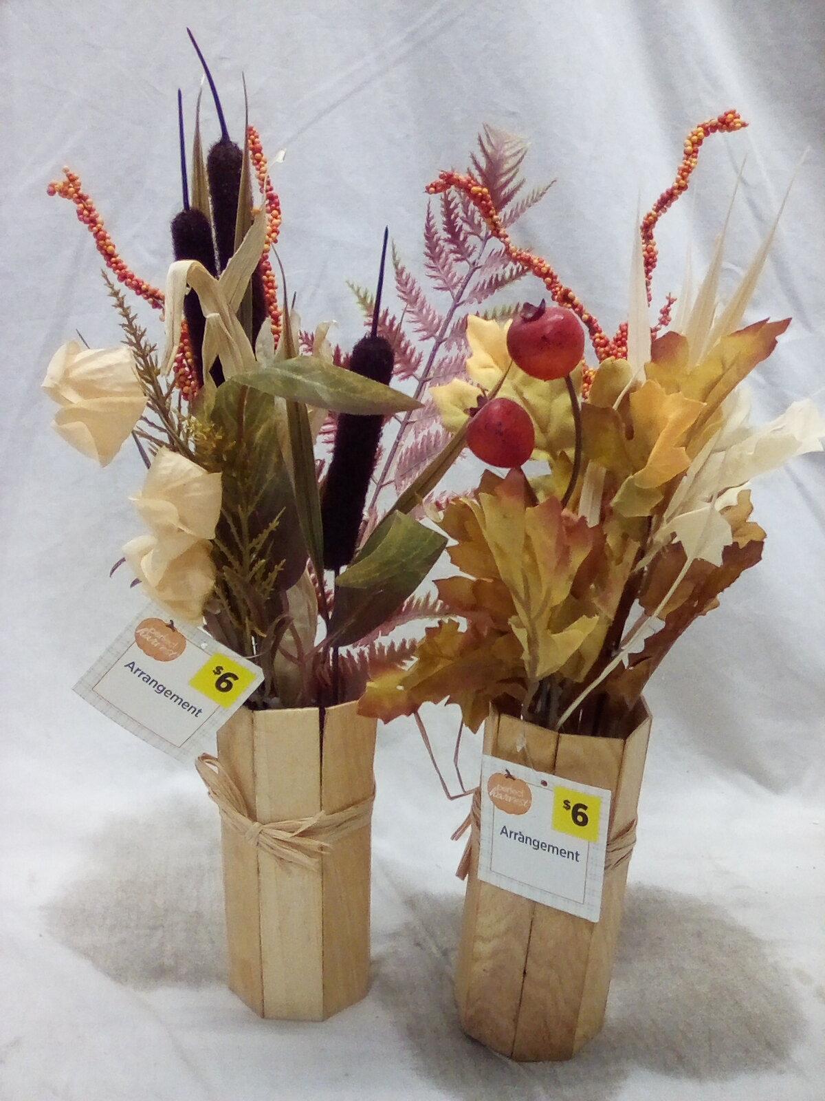 Pair of Perfect Harvest Decorative Artificial Small Wrap Arrangements