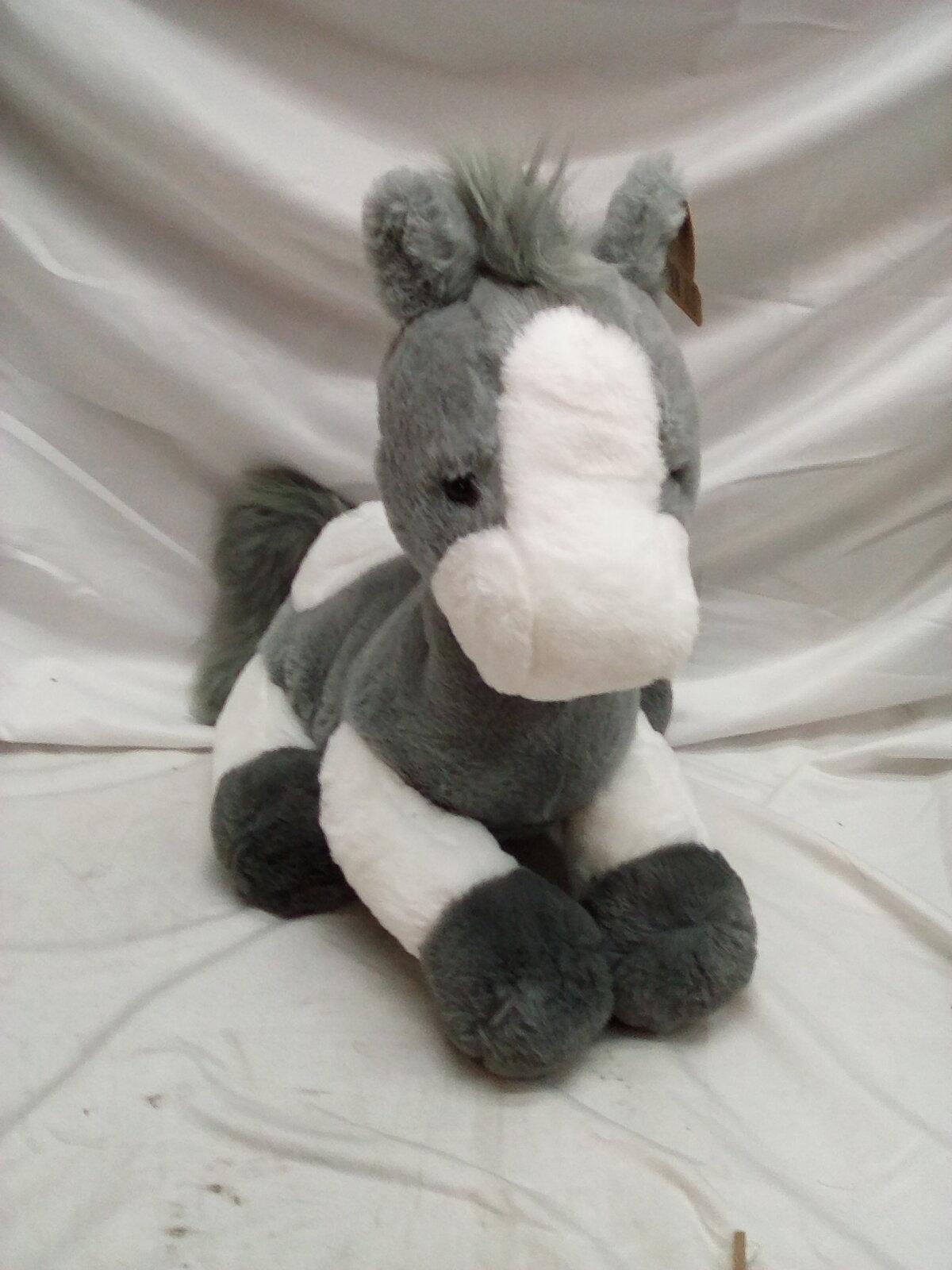 Animal Adventure gray & white horse 15x15x12 insanely soft