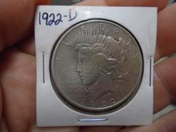 1922 D Mint Silver Peace Dollar